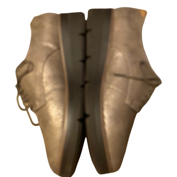 Clarks "Shaylin Lace Oxfords" Platinum, 10, Laced Up, Suede Leather, 1.5" Heel - Picture 3 of 10